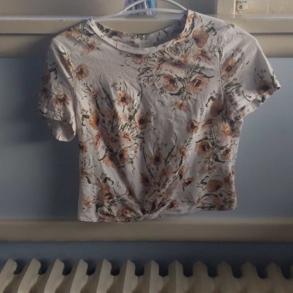 H&M flower tie top
